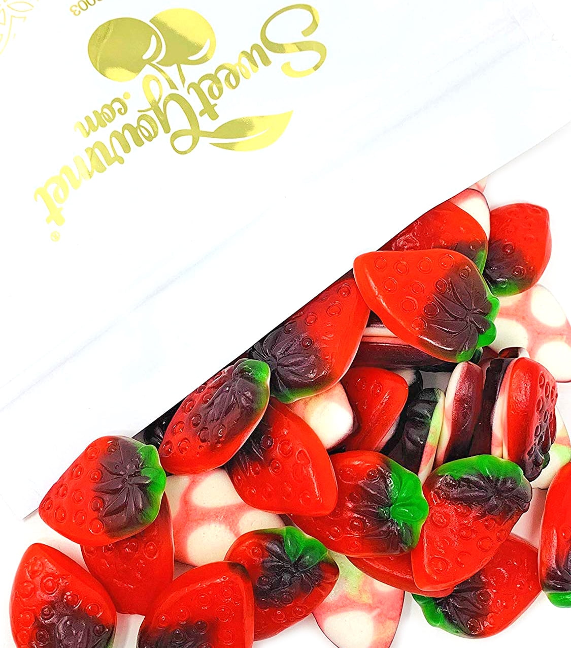 SweetGourmet Giant Gummi Strawberries With Cream, Bulk Gummy Candy