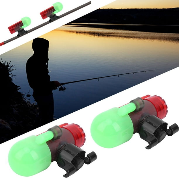 Fosa Fishing Signal Light Alarm,2 Sets Night Fishing Sensor Light Rod Alarm  LED Signal Sensitive Locking Pole Type 
