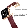 thumbnail image 3 of WFEAGL Genuine Leather Business Replacement Apple Watch Band 42mm 44mm 45mm Wine Red/Gold, 3 of 7