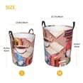 thumbnail image 3 of Fuzoiu Gnomes Books Tea Cups Print Circular Hamper,Laundry Basket with Handle,Collapsible Laundry,Dirty Clothes Storage Basket,for Bedroom Bathroom Dorm Living Room-Small, 3 of 6