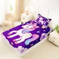 thumbnail image 4 of Erosebridal Kawaii Unicorn Kids Twin Sheet Sets,Cute Bowknot Kawaii Stars Rainbow Bedding For Girls 3-Piece, 4 of 6