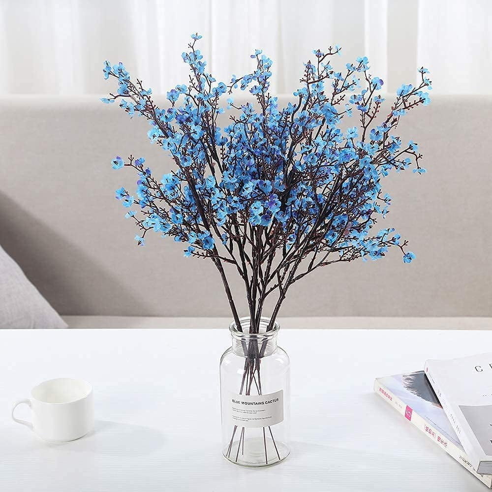 6Pc Artificial Gypsophila Flowers Bouquets, 19.7inch Artificial Babys Breath Gypsophila Greenery Sprays, Real Touch Dried Look Fake Flowers for Wedding Bouquets Centerpieces Floral Arrangements