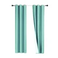 thumbnail image 2 of Gorgeous Home Linen 2‑Panel Blackout Thermal Window Curtains, Bronze Grommet Top, Green Teal, 95 in Long Adam Home Décor, 2 of 5