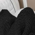 thumbnail image 4 of Cashmere-Like Knitted Throw Hand-Woven Large Comfortable Mat Coarse Wool Solid Color Sofa Blanket, 4 of 7