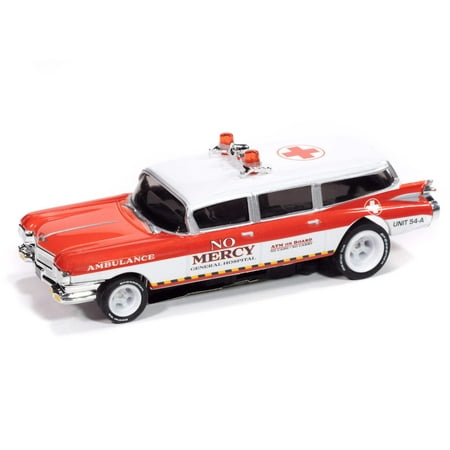 Auto World 4Gear SC414-4A 1959 Cadillac Ambulance (Red) HO Scale Slot Car