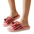 thumbnail image 4 of EKVAHL Cherry Slippers Cute Fuzzy Slippers for Women Girls with Bow Cozy Plush Indoor House Shoes Open Toe Bedroom Comfy Shoes Warm Non-Slip Home Slippers, 4 of 5