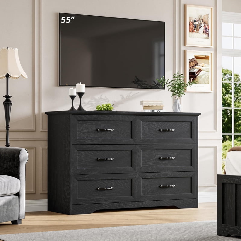 TROPOW Modern 6 Drawers Dresser, Chest of Drawers Closet Organizers and Storage Clothes, Modern Dressers for Closet Living Room, Kids Bedroom