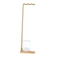thumbnail image 3 of Terraxo Wind Chime Stand for Hanging Ornaments Metal Wood Base Tabletop Windchime Hanger Calligraphy Pen Display Multifunctional Rack Suitable for Study Home Event with Square cup, 3 of 8