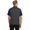 thumbnail image 2 of Sport-Tek Colorblock Micropique Sport Wick Polo-4XL (Iron Grey/ True Navy), 2 of 6