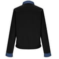 thumbnail image 4 of AUNVITO Women's Casual Sweatshirt Long Sleeve Turn-Down Collar Denim Patchwork with Stitching Detail Fashionable and Sporty Style, 4 of 6