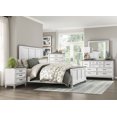 thumbnail image 5 of Farmhouse California King Size Platform Bed, Wooden Bed Frame with High Panel Headboard, Footboard, Modern Low Support Legs Bed Frame for Adult, Box Spring Required, White, 5 of 6