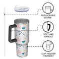 thumbnail image 4 of Modern 40oz Tumbler– Stainless Steel Insulated Tumbler with Handle and Straw, Large Capacity Travel Cup for Hot & Cold Drinks, 4 of 7