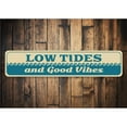 thumbnail image 1 of Low Tides and Good Vibes Novelty Decor, Metal Wall Sign - 4x18 Inches, 1 of 4