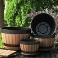 thumbnail image 4 of stanreset Imitation Barrels Flowerpot Garden Ornament Gardening Accessory Scene Layout Indoor Outdoor Planter Rounded Bucket type1, 4 of 6