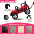 thumbnail image 6 of TOBBI 12V Kids Ride on Car, Jeep Car with Remote Control, LED Lights, Music, Horn, Bluetooth, Spring Suspension, Rocking, Red, 6 of 16