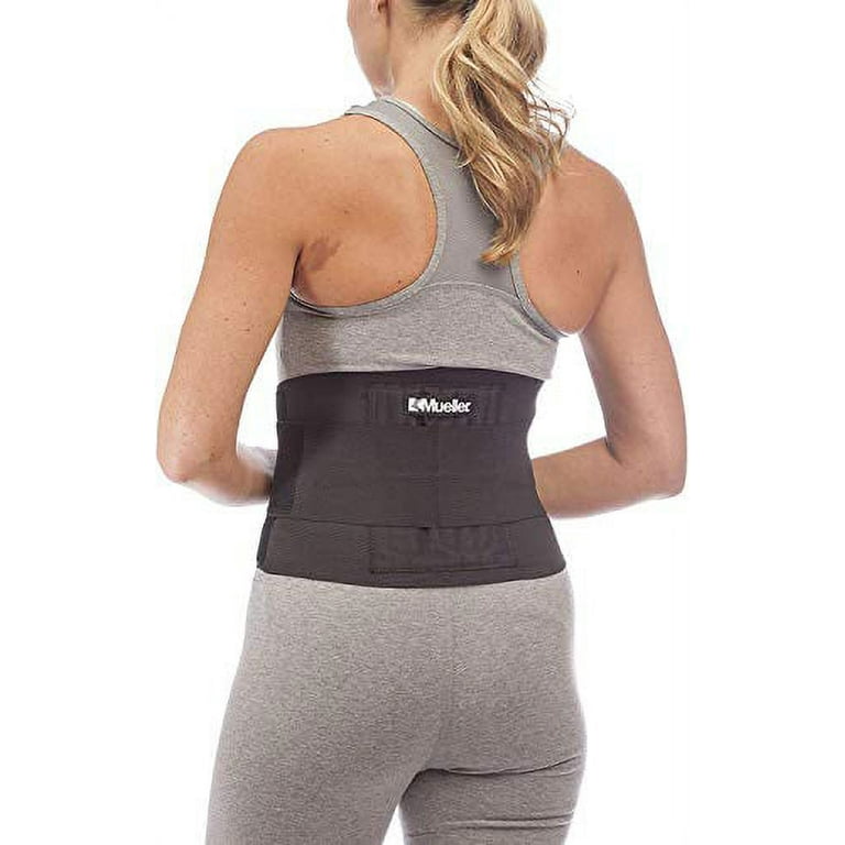 Mueller Sports Medicine Adjustable Back Brace for Men and Women, Relief for  Upper and Lower Back Pain, Sciatica, and Scoliosis, Black, Small/Medium 