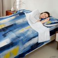 thumbnail image 4 of Manfei Watercolor Ombre Bed Sheets, Abstract Artwork Fuul Size Sheets, Blue Yellow, Navy Reversible 4pcs1 Flat Sheet + 1 Fitted Sheet + 2 Pillowcases, 4 of 6