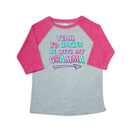 

Inktastic Yeah I d Rather be with My Gramma in Pink Blue and Purple Gift Toddler Boy or Toddler Girl T-Shirt