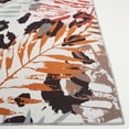 thumbnail image 5 of SAFAVIEH Malibu Aletha Leaves Polyester Machine Washable Area Rug, Ivory/Rust, 6' x 6' Square, 5 of 12