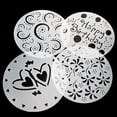 thumbnail image 2 of Farfi 4Pcs Cake Stencils Food Grade High Toughness PP Cake Cookie Stencil Template Molds Baking Supplies for Home (White), 2 of 11
