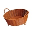 thumbnail image 3 of Cesta de fruta tejida, cesta de almacenamiento, cesta multiusos con asa, frutero rústico de ratán artificial, organizador para picnics, despensa, 3 of 7
