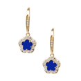 thumbnail image 3 of Aretes de gancho con circonias y chapa de oro 18k ZVEZDA Lapislazuli, 3 of 3