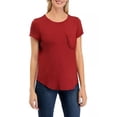 thumbnail image 2 of Cupio Crew Neck Cap Sleeve Chest Pocket Stretch Crepe Top, 2 of 2