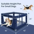 thumbnail image 6 of Puppy Playpen Indoor for Small Pets, 42x42x25 Inch, Dog Play Pen with Gate, Portable Oxford Fabric Pet Exercise Pen, Anti-Tipping Enclosure with Zipper Door, 6 of 6