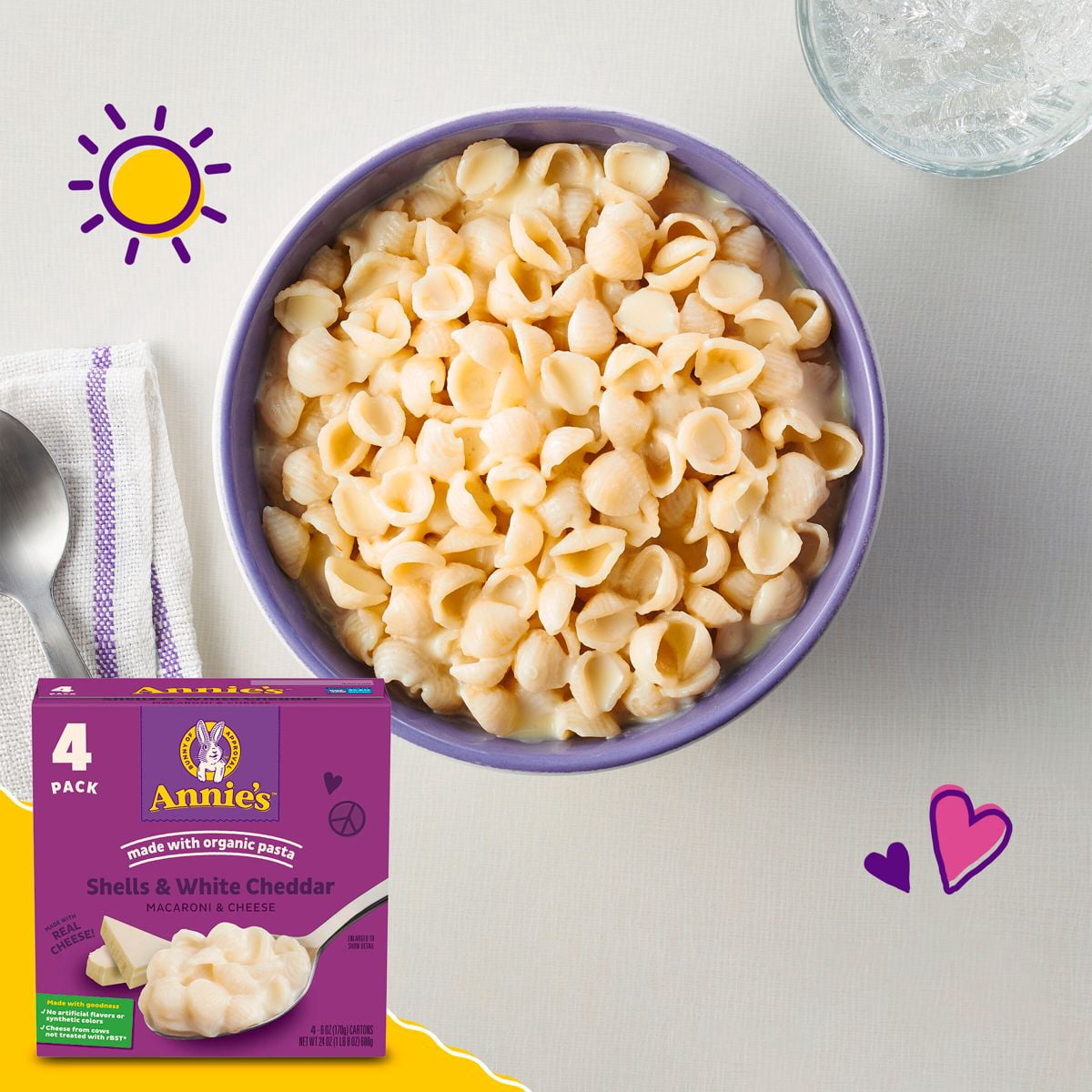 Annie's Organic Shells White Cheddar Mac and Cheese - 24oz/4pk - Pack of 2