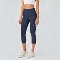 thumbnail image 5 of Ltctricy Capri Leggings for Women Stretchy High Waisted Slim Fit Yoga Pants Casual Workout Pants for Gym Running(Navy,Medium), 5 of 7