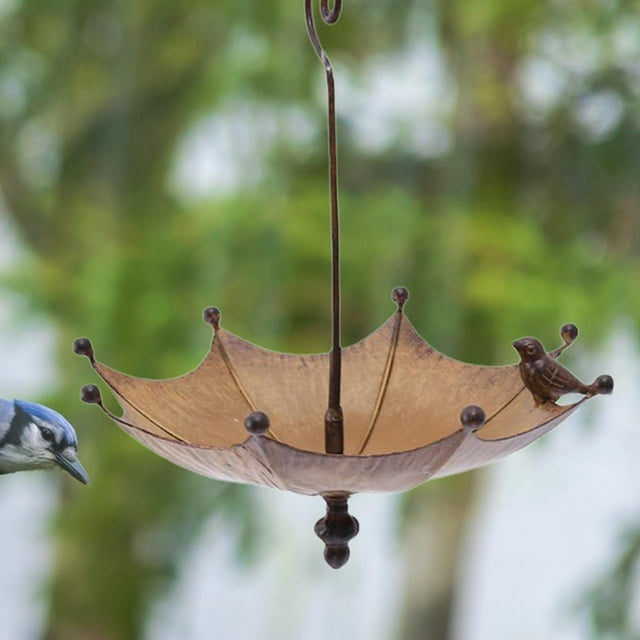 Comedero para pájaros perfecl Decoración de jardín colgante Baño de pájaros bandeja de agua contenedor de comida para pájaros hierro