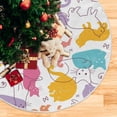 thumbnail image 5 of Coolnut 35.4" Blue Yellow Rose Red Purple Cat Christmas Tree Skirt, Soft Christmas Tree Mat Merry Xmas Tree Skirt Ornaments for Indoor Outdoor Farmhouse Holiday Party Decoration, 5 of 6
