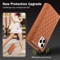 thumbnail image 5 of Phone Case for iPhone 16 Plus Wallet Cover with Crossbody Strap and Wrist Strap, Card Slots Stand PU Leather Flip Magnetic Buckle Zipper Pocket for iPhone 16 Plus Case Women Girls, Brown, 5 of 6