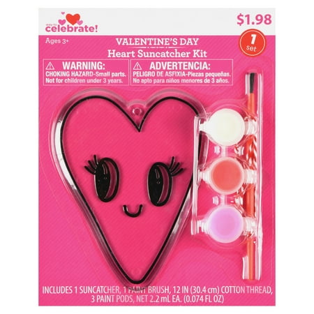 Way to Celebrate Valentine's Day Heart Suncatcher Kit