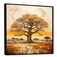 thumbnail image 2 of Designart "Wild Essence of African Trees I" Floral Framed Wall Art - Global Brown Tree African Hallway Framed Wall Art Decor, 2 of 6