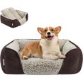 thumbnail image 1 of Washable Dog Bed with Removable Cushion for Medium Small Dogs Easy to Wash Pet Sofa Bed with Side Rectangle Bolster Cat Bed Calming Cuddle Puppy Bed Slip Bottom CM, 1 of 6