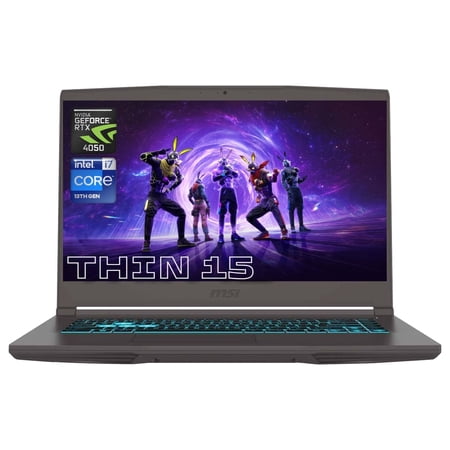 Msi Thin 15 RTX 4050 Gaming Laptop, 15.6" FHD 144Hz, Intel Core i7-13620H, 16GB RAM, 1TB SSD, Windows 11 Home