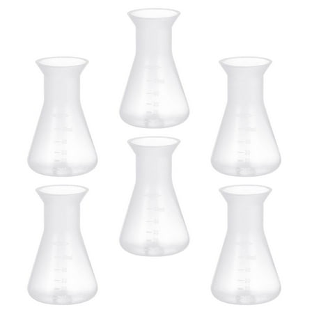 NUOLUX Conical Flask for Chemistry Plastic 6Pcs 3.1x2.0x2.0in