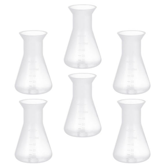 NUOLUX Conical Flask for Chemistry Plastic 6Pcs 3.1x2.0x2.0in