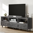 Dextrus 65 inch Dark Grey Farmhouse TV Stand, Wood Media Console with Storage - Walmart.com