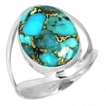 thumbnail image 1 of 925 Sterling Silver Ring For Women - Teens Copper Blue Turquoise Gemstone Silver Ring Size 5.5 December Birthstone Silver Ring Size 5.5 New Year Gift For Girl Friend Gemstone 925 Silver Jewelry, 1 of 6