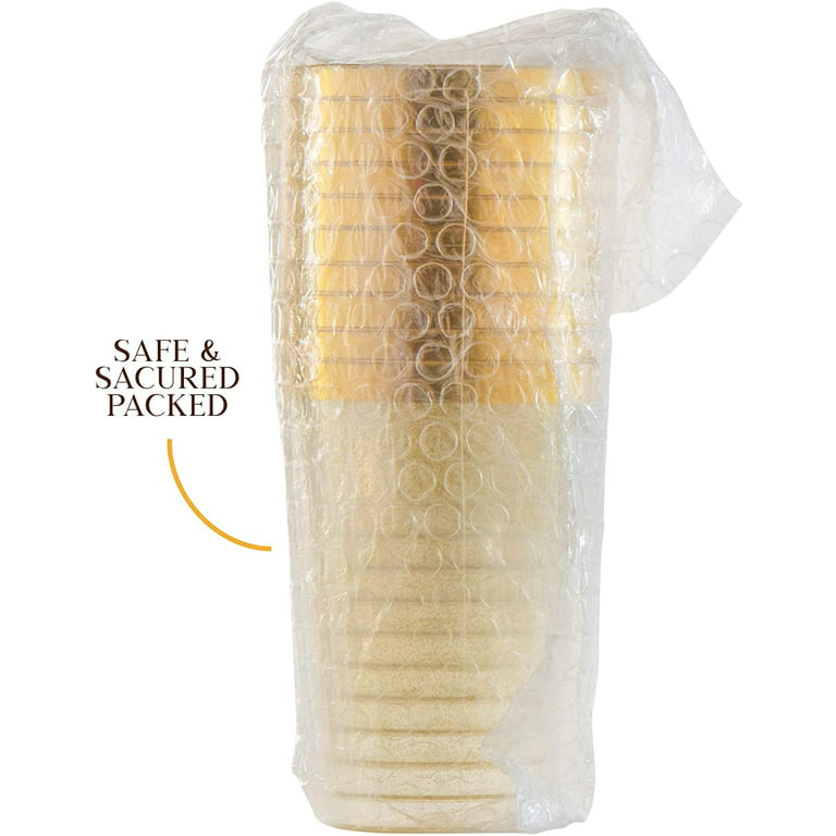 PERFECT SETTINGS 12 oz. 2-Line Gold Rim Clear Disposable Plastic Cups,  Party, Cold Drinks, (100/Pack) GOLD12OZ - The Home Depot