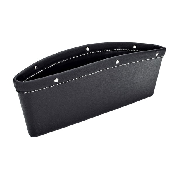 Organizador de espacio para asiento de coche, accesorios, caja de almacenamiento para ranuras de asiento delantero de coche para teléfono Negro