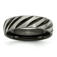thumbnail image 1 of Titanium 6mm Black IP-plated Swirl Brushed & Polished Band Size 10, 1 of 6