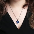 thumbnail image 5 of Women's Blue "Always in My Heart" Rhinsestone Heart Cremation Urn Necklace for Ashes Funeral Remembrance Urn Jewelry Memorial Pendant with Free Fill Kit and Gift Box, 5 of 12