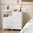 thumbnail image 5 of Eunos 5 Wide White Drawers Dresser with Charging Station and Open Shelf for Bedroom Closet Dorm, 5 of 8