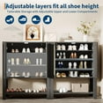 thumbnail image 4 of EDTara Freestanding 40-Inch Rattan Shoe Cabinet, Farmhouse Wooden Unit With Adjustable Shelves and Open Display Shelf, 4 of 7