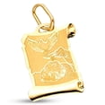 thumbnail image 1 of Solid 14k Yellow Gold Baptism Scroll Pendant Christian Charm Religious Style Polished 16 x 12 mm, 1 of 1