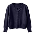 thumbnail image 3 of Yigetop Women's Soft V Neck Button down Knit Cardigan Long Sleeve Lightweight Sweater Loose Fit Comfy Soft Casual Daily Wear Versatile Layering Tops Black A, 3 of 5