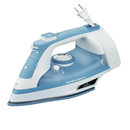 Hamilton Beach Durathon Clothing Iron, Steam Iron for Clothes with Durathon Nonstick Soleplate, White